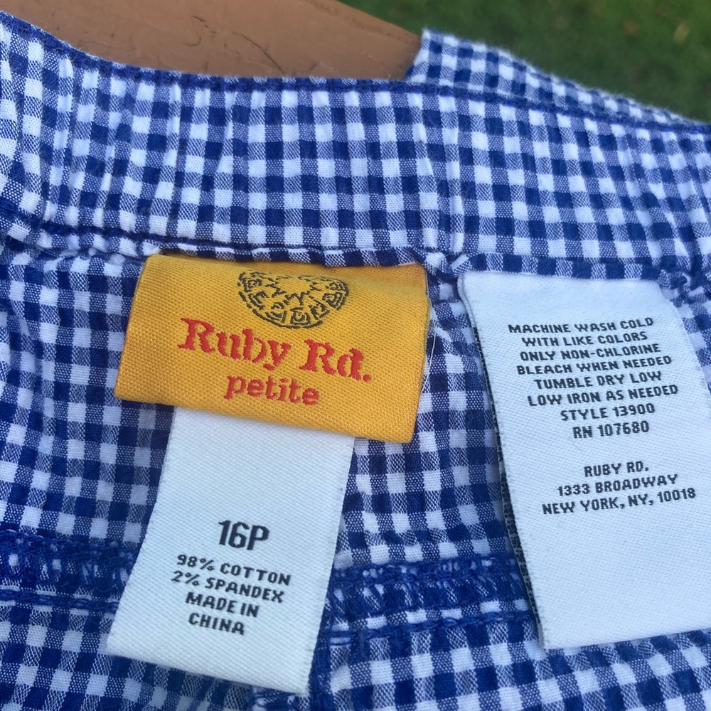 Rudy Rd. Blue checked Capri pants - Picture 7 of 10